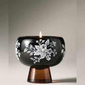 Anthropologie GOURMAND PUMPKIN & SWEET VANILLA HANDPAINTED PEDESTAL CANDLE | NWT